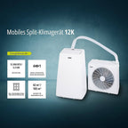 UNOLD 86340 Mobile Split-Klimaanlage 12.000 BTU – 3,5 kW, Heizen & Kühlen