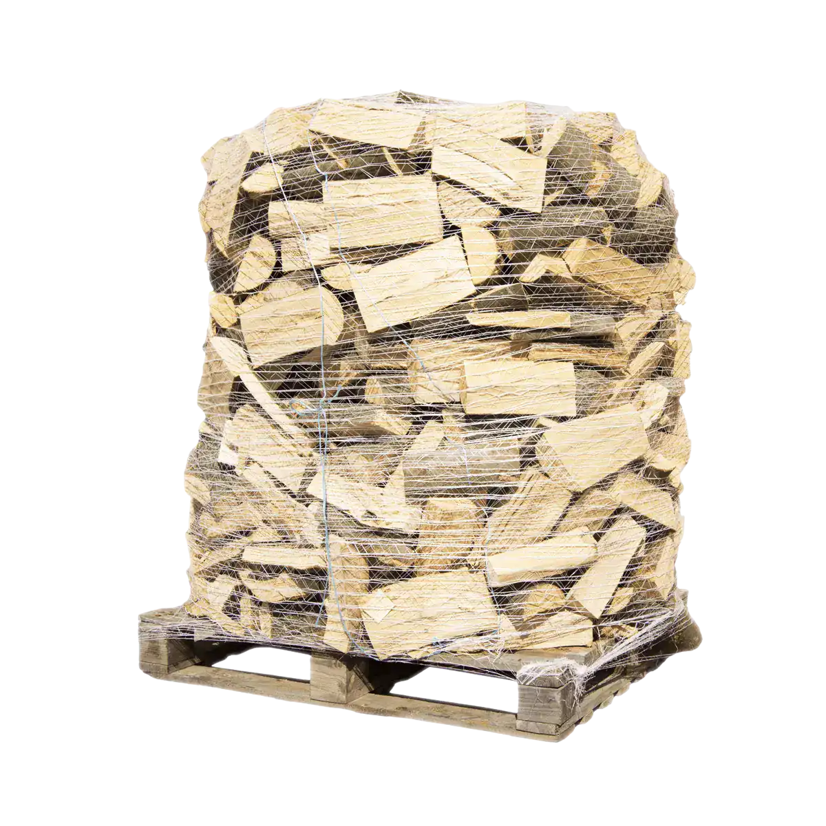 Premium-Buchenbrennholz 25 cm, rindenfrei, Palette im Netz, ca. 1,6 srm / 1 rm, 500 kg